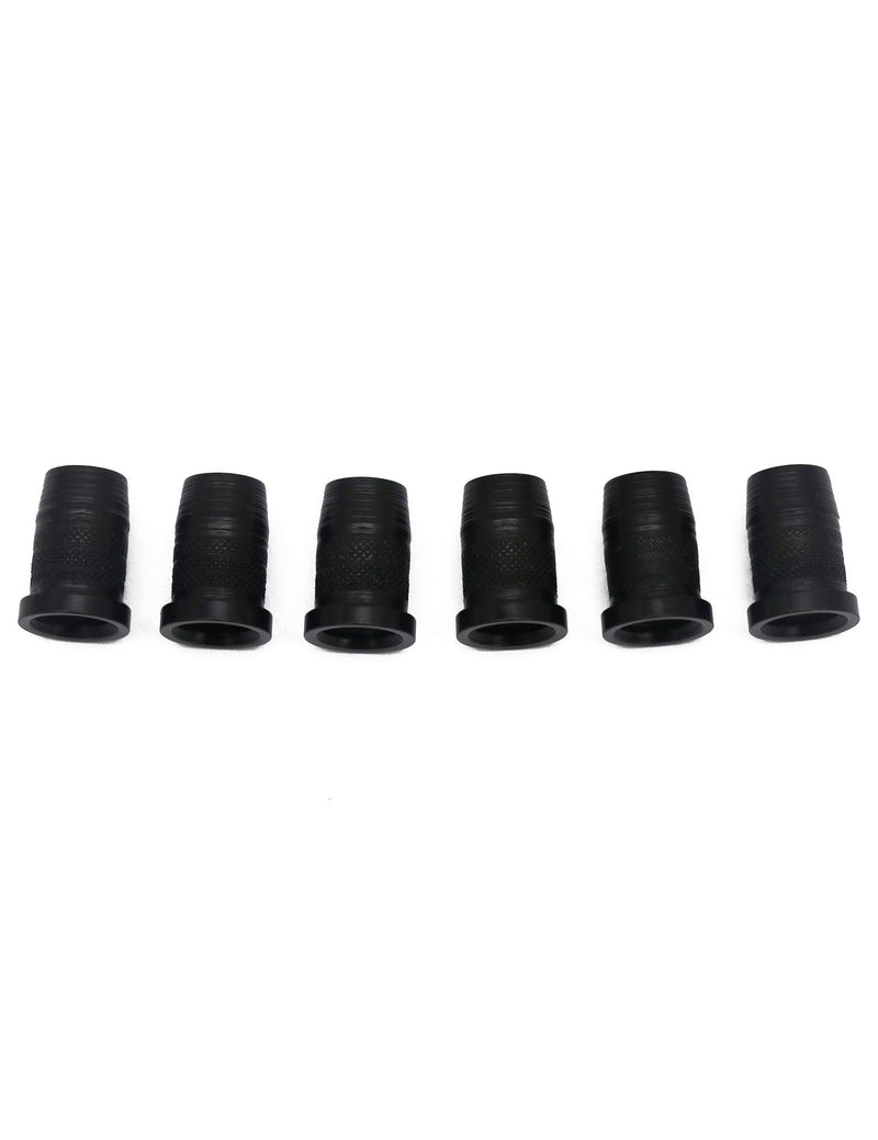 Metallor Guitar String Mounting Ferrules Through Body Mounts String Caps for Tele Strat Style Electric Guitar Bass Parts Replacement Set of 6Pcs (Black) Black