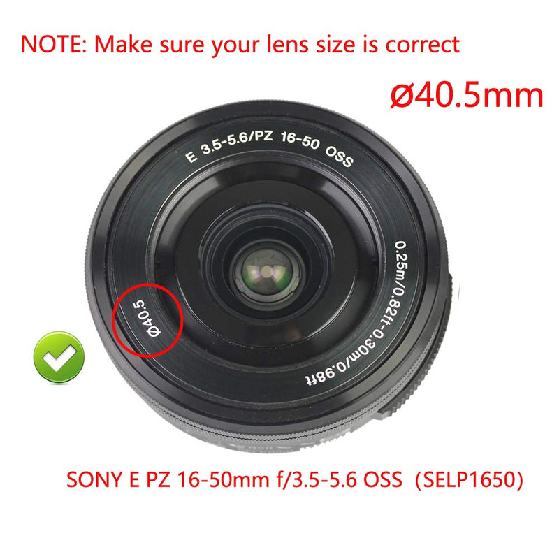 A6600 Hood Metal Lens Shade 40.5mm for Sony Alpha a6600 A6400 A6300 A6000 w/16-50mm Lens/Nikon 1 Nikkor 10-30mm Lens Black
