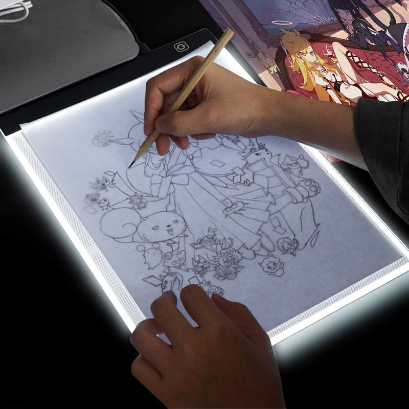 Udefineit USB Powered A4 LED Light Box Pad for 5D Diamond Painting, Ultra-Thin Portable Dimmable Brightness Tracing Drawing Board for Artists Drawing Sketching Animation Designing Stencilling Tracer Light Pad