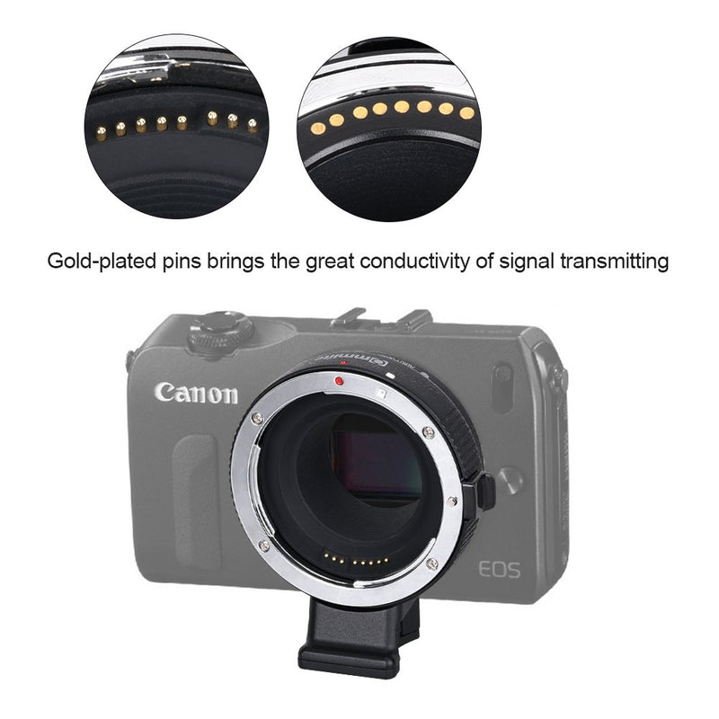 Commlite cm-EF-EOS M Auto-Focus Lens Mount Adapter for Canon EF/EF-S Lens to Canon EOS M (EF-M Mount) Mirrorless Camera Lens Converter Ring for Canon EOS M1 M2 M3 M5 M6 M10 M50 M100
