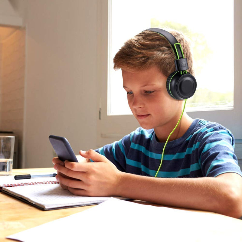 POWMEE Bundle M1&M2 Kids Headphones Wired Headphone for Kids,Foldable Adjustable Stereo Tangle-Free,3.5MM Jack Wire Cord On-Ear Headphone for Children