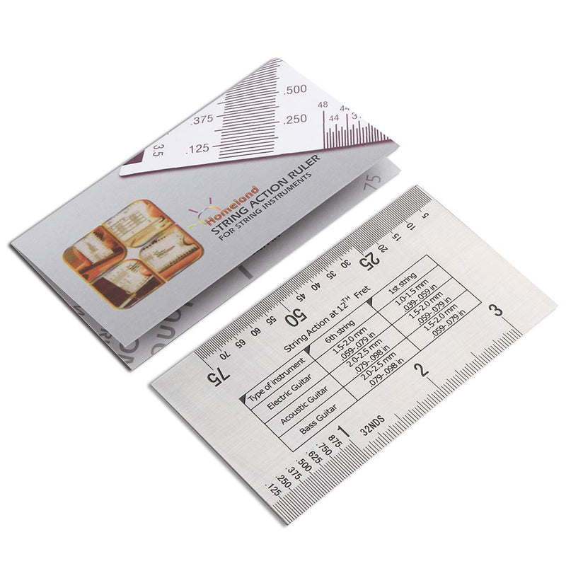 [AUSTRALIA] - Alnicov Stainless Steel String Action Ruler Guitar Setup Gauge Luthier Measuring Tool with User Guide for Electric, Acoustic & Bass Guitars 