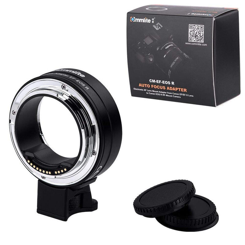 Commlite cm-EF-EOS R Electronic Auto-Focus Lens Mount Adapter Compatible with Canon EF/EF-S Lens to Canon EOS R/R5/R6/RP Series Camera Body Adapter
