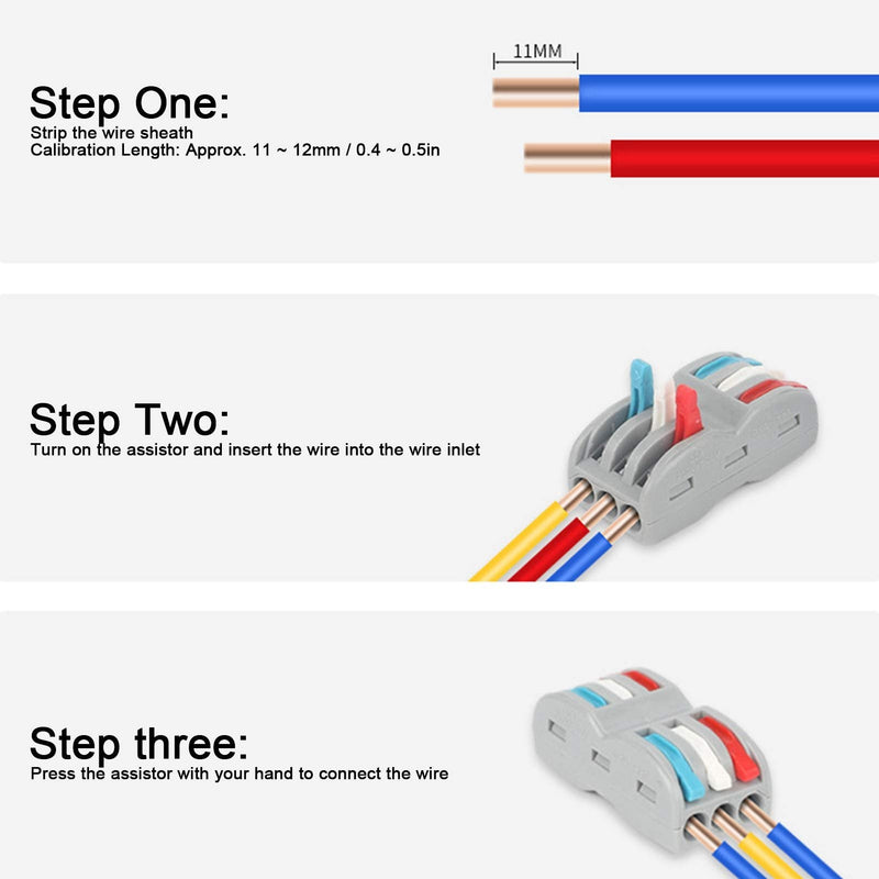 10Pcs Electrical Connectors, Lever Nut, Wire Block Clamp Terminal 3in6out Color Quick Wiring Electrical Connectors LT633