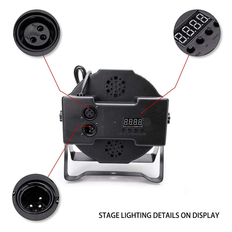 Stage Lights 36 Led Par Lights for Party Disco Wedding with Remote and DMX Control Sound Activated RGB Party Lights (1 Pack) 1 pack