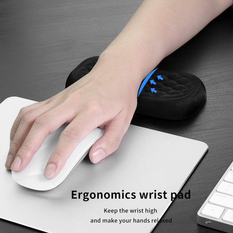Mouse Wrist Rest Pad Padded Memory Foam Hand Rest Support for Office, Computer, Laptop, Typing and Wrist Pain Relief and Repair (5.91 inch, Black) mouse wrist rest 5.9inch