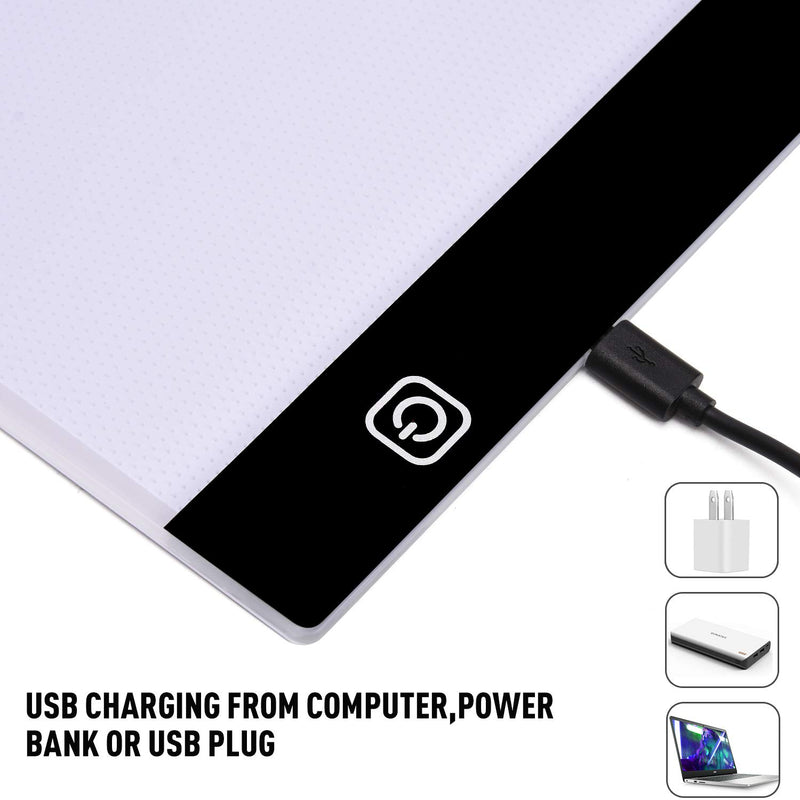 Udefineit USB Powered A4 LED Light Box Pad for 5D Diamond Painting, Ultra-Thin Portable Dimmable Brightness Tracing Drawing Board for Artists Drawing Sketching Animation Designing Stencilling Tracer Light Pad