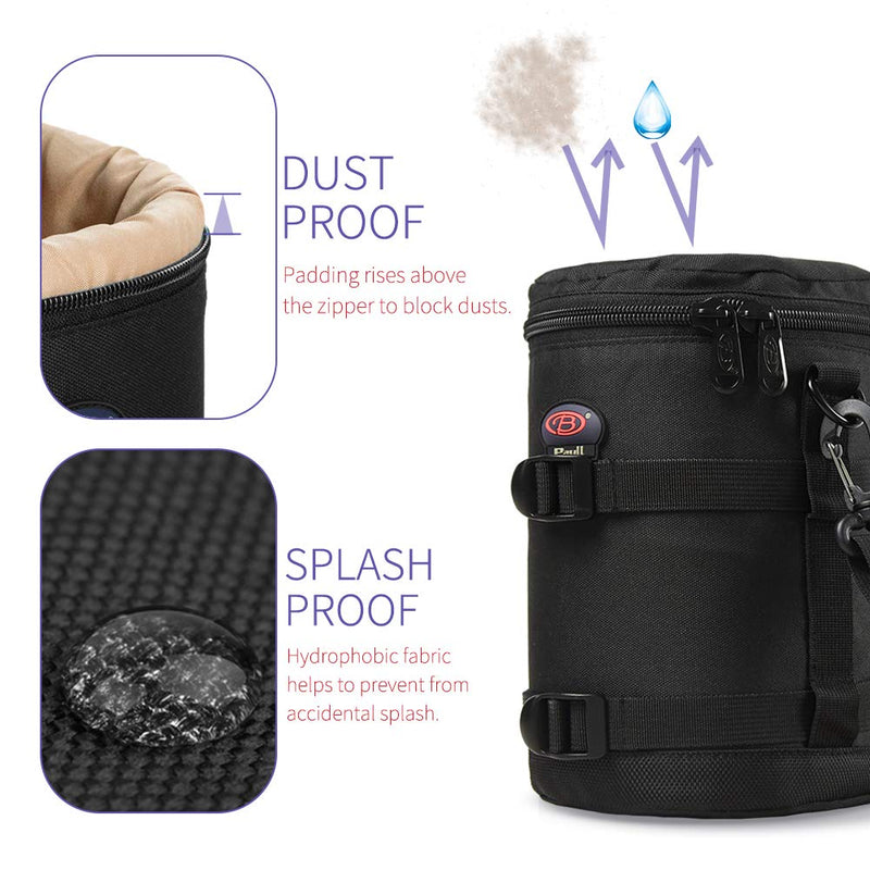 Camera Lens Case DSLR Camera Lens Bag Fits for Canon Nikon Pentax Sony Olympus Panasonic and Other Camera Lens BL-0006