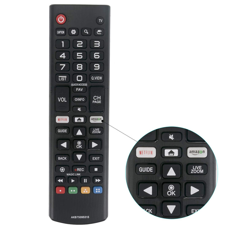 VINABTY AKB75095315 Replaced TV Remote fit for LG 4K TV OLED55B8PUA OLED65B8PUA 49UK6200PUA 55UK6200PUA 43UK6200PUA 65UK6200PUA 65SK9000PUA 55SK9000PUA 86UK6570PUB 70UK6570PUB 75UK6570PUB 55OLEDE8PUA