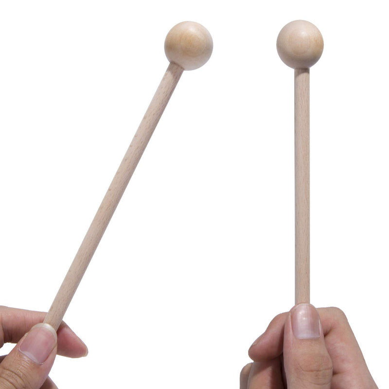 Wood Mallets Percussion Sticks For Xylophone, Zenergy Chime, Woodblock, Glockenspiel and Bells(2 Pairs)