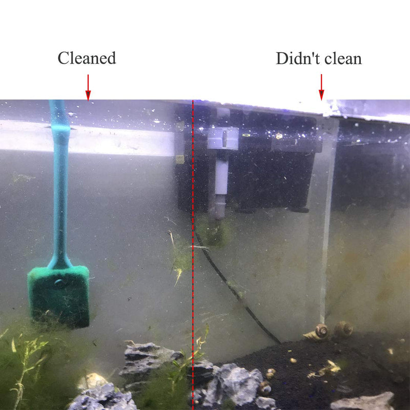 FOONEA Aquarium Double Sided Sponge Cleaning Brush Cleaner Scrubber 2 Packs One Set Blue and Green Brushs
