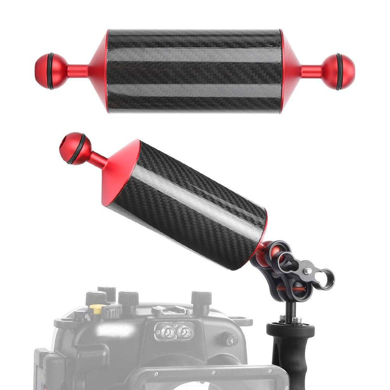 Diving Float Arm, Portable Underwater Floating Arm, in-Water Dual Ball Carbon Fiber Floating Arm, Lightweight Floating Arm, Floating Tray for Macro and Wide Angle Photography(8 inches)