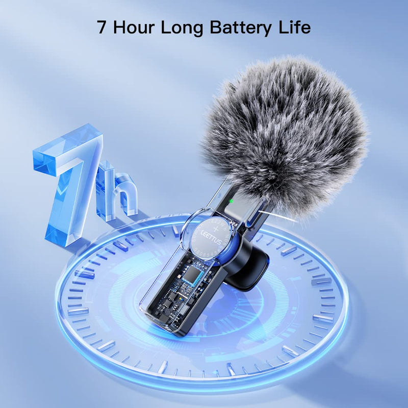 [AUSTRALIA] - Leettus 2pcs Lavalier Wireless Microphone for iPhone iPad, Wireless Microphone for Video Recording, Game Live Streaming, Interviews, YouTube, TikTok, Vlog 