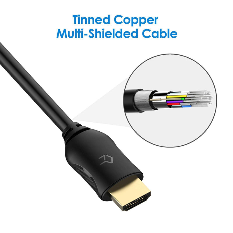 [AUSTRALIA] - Rankie HDMI Cable, High-Speed HDTV Cable, Supports Ethernet, 3D, 4K and Audio Return, 2 Pack, 6ft 
