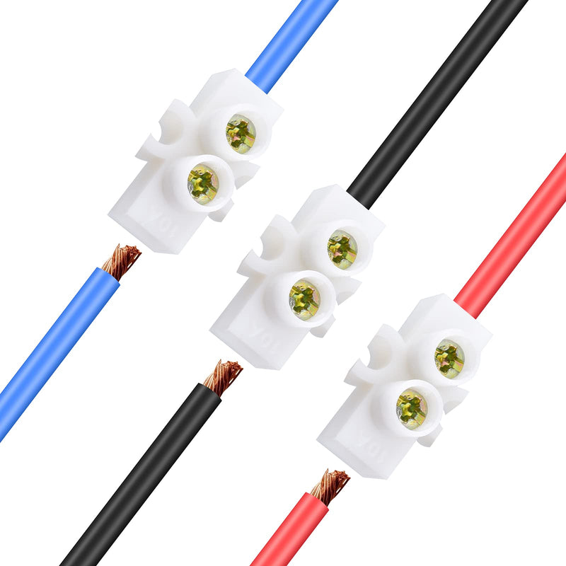 ERKOON Terminal Block, 12-Position Dual Row Terminal Strip Screw Terminal Electric Barrier Block for Small Home Projects and Electrical 10Amp 360V