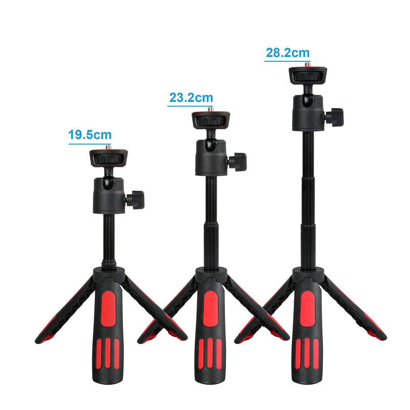 Mini Phone Tripod, Ruittos Vlogging Tripod, Selfie Stick Tripod, Extendable Tripod Compatible with iPhone, Webcam, Desktop, Sony, Go Pro, Travel Black