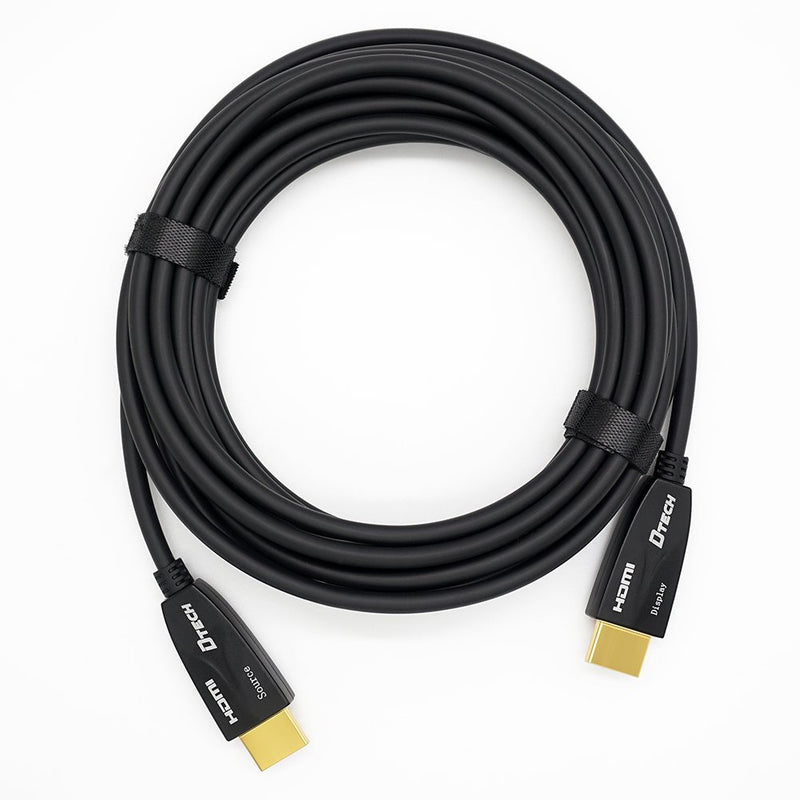 DTECH 25 Feet Fiber Optic HDMI Cable 4K 60Hz 18Gbps HDR 444 422 420 Sub-sampling High Speed in-Wall Rated (8 Meter, Black) 25ft