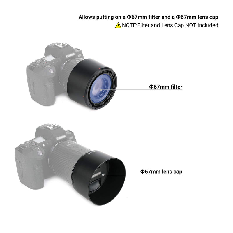 Lens Hood for Canon RF 85mm F2 Macro is STM Lens on EOS R6 R5 RP R Camera, RF 85mm Lens Hood Reversible Lens Hood Replace Canon ET-77 Hood, Compatible with 67mm Filters and 67mm Lens Cap