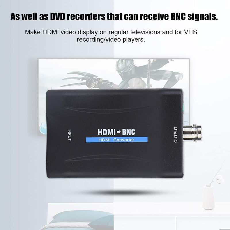 HDMI to BNC Converter, HDMI to BNC Composite Video and 3.5mm Audio Signal Converter Adapter with USB Charge Cable, Support for NTSC / PAL