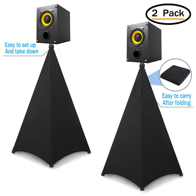 Dofilachy Speaker Stand Cover-DJ Bag with 360 Degree Cover, Speaker Tripod Scrim Cover for Speaker/Lighting with Free Travel Bag (Two Pack-black) Two Pack-black