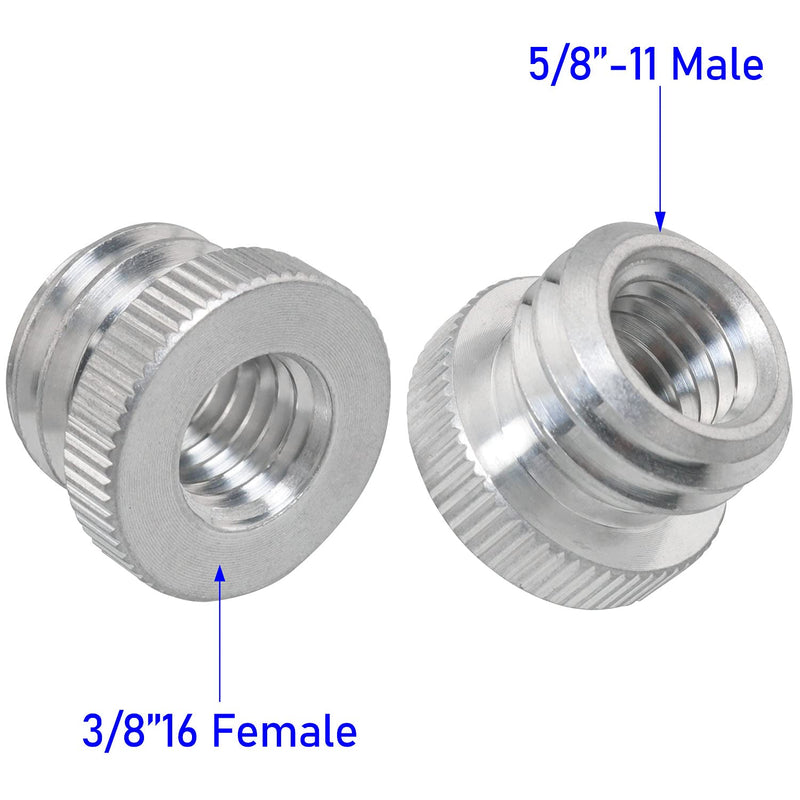 LUORNG 2PCS 3/8'' Female to 5/8'' Male Threaded Screw Adapter for Microphone Stand Mount Tripod Laser Level Bosch Adapter