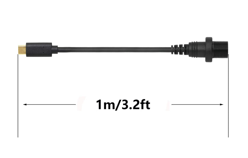 [AUSTRALIA] - CERRXIAN Gold Plated USB Type C 3.1 Mount Extension Dash Flush Cable for Car, Boat, Motorcycle, Truck Dashboard (USB-C 3.1) (1m) 1m 