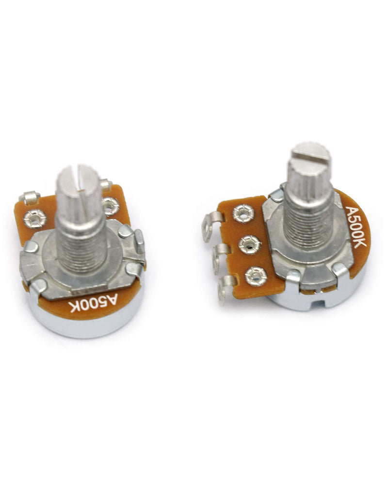 Metallor Mini Alpha Pots Log A500k Volume Audio Potentiometer Electronics for Electric Guitar or Bass Guitar. (Mini A500k) Mini A500k