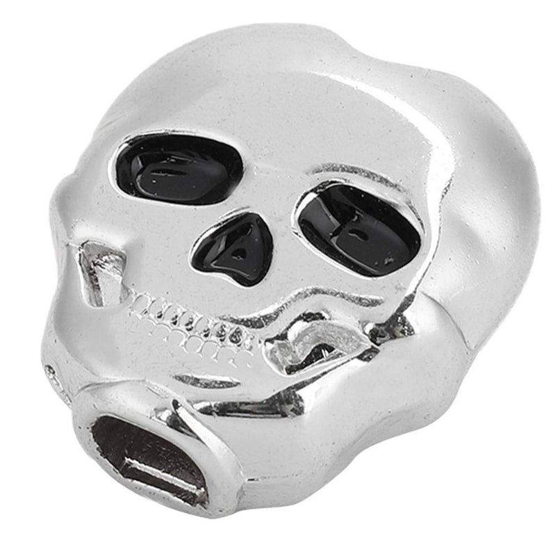 6Pcs Tuning Peg Cap, Skull Shape Guitar Tuning Peg Tuners Machine Heads for Folk Electric Guitar(Silver) Silver