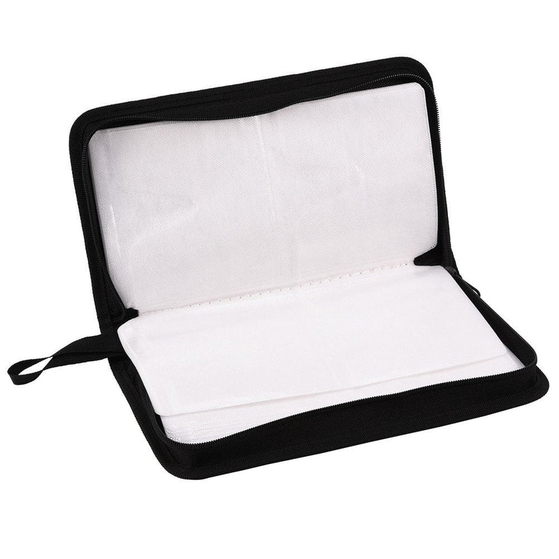 [AUSTRALIA] - Zerone PU Leather CD Case, 80 Capacity Heavy Duty CD Wallets Portable VCD DVD Disc Storage Case Bag Organizer Holder(Black) Black 