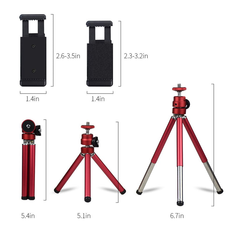 Lightweight Mini Webcam Tripod for Logitech Webcam C920 C922 Small Camera Tripod Mount Cell Phone Holder Stand (Red) Mini-Red
