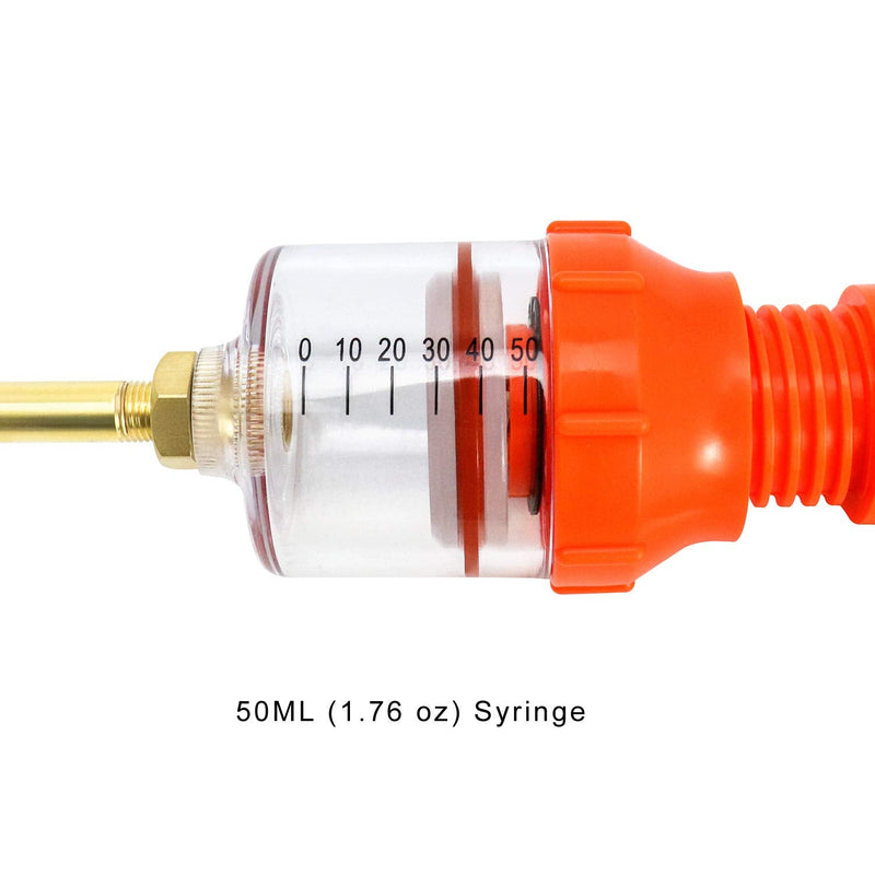 QWORK 50ML Syringe, Metal Head Prevents bite Damage