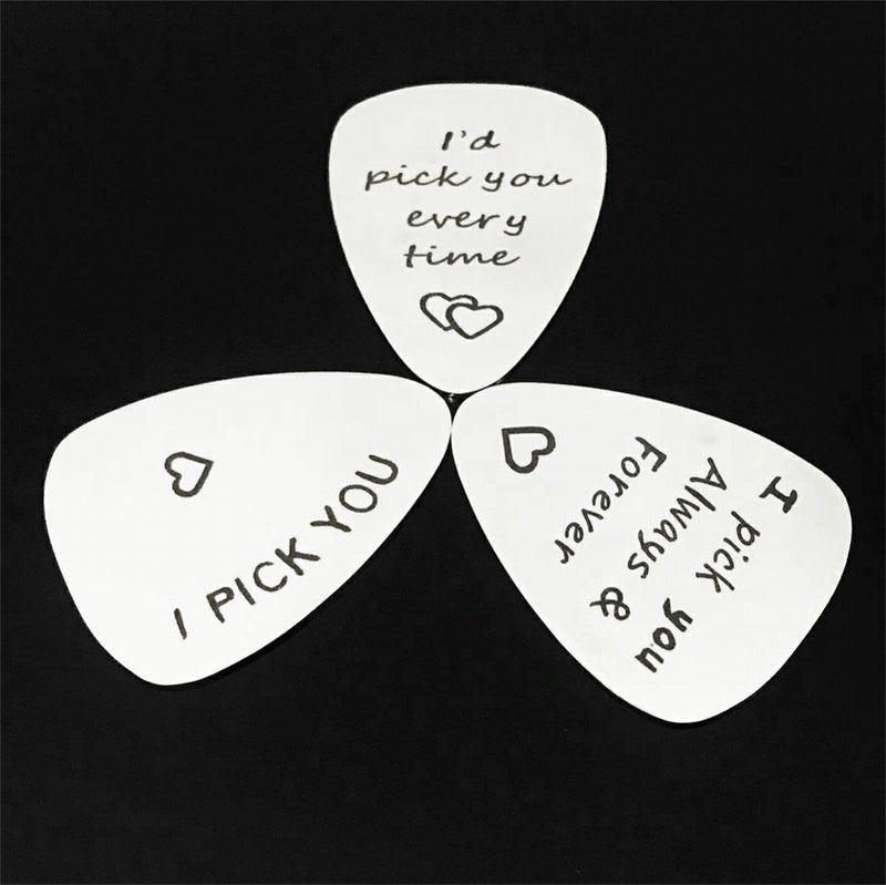 3 PCS Guitar Pick Jewelry Gifts for Him Men-Unique Birthday Gift for Musician Husband Boyfriend Wedding Valentines Father's Day