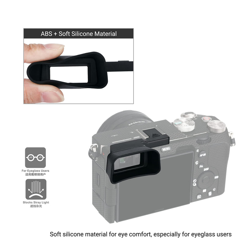 Kiwifotos Soft Silicone Extended Viewfinder Eyecup Eye Cup Eyepiece for Sony A7C A7 C Camera, Install via Camera HotShoe Sony A7C Eyecup Replacement