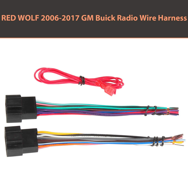 RED WOLF Car Aftermarket Radio Stereo Wiring Harness Adapter Connector Compatible with 2006-2013 Chevy GMC Express Savana Buick 06-17 radio harness