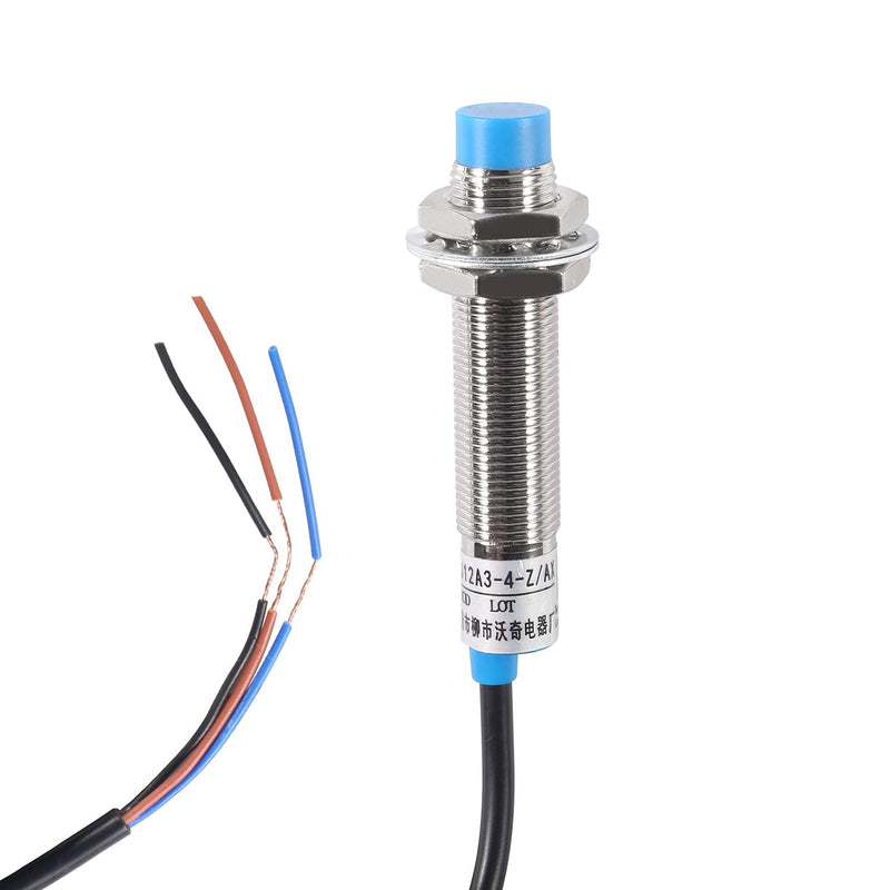 3Pcs LJ12A3-4-Z/AX M12 Inductive Proximity Switch Sensor Detection NPN NC DC 10-30V Non-Shield Type LJ12A3-4-Z/AX 4mm Normally Close Detecting Distance Proximity Switch 10-30V 200mA 3 Wire
