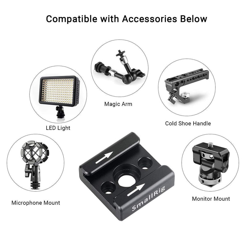 SMALLRIG Cold Shoe Mount Adapter with 1/4’’ Thread Hole for Camera and Camcorder Rigs – 1241 Cold Shoe 1241