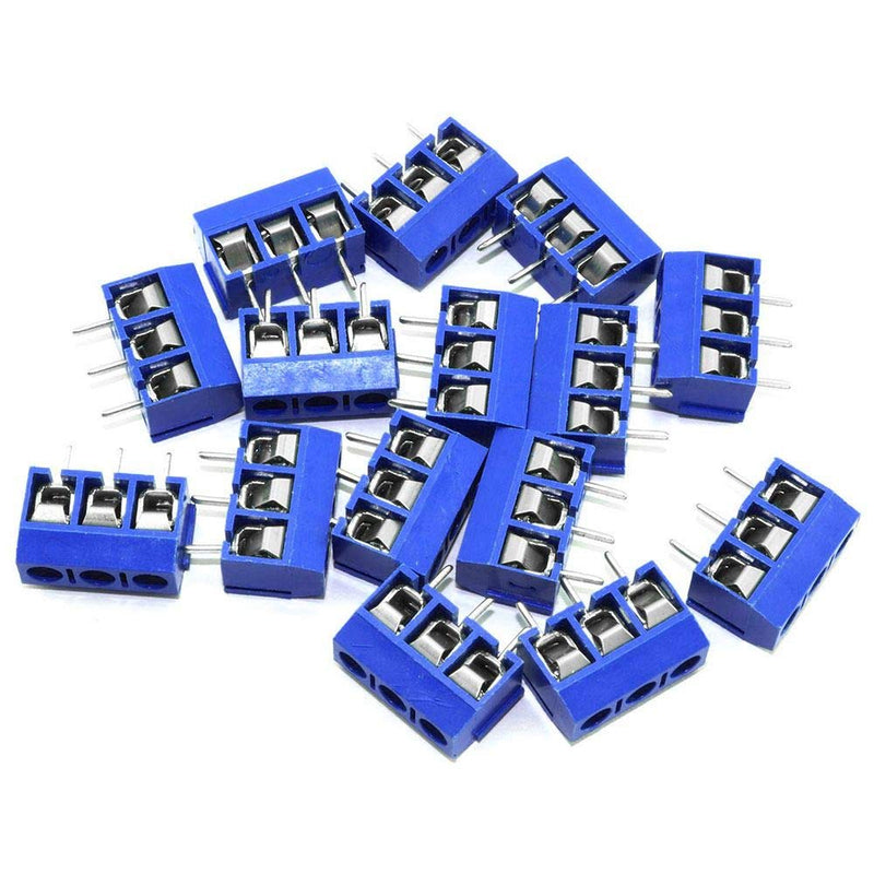 DAOKI 60PCS Screw Terminal Block Connector PCB Mount KF301 2/3/4 PIN Pitch 5mm for Breadboard PCB Board with Phillips Screwdriver