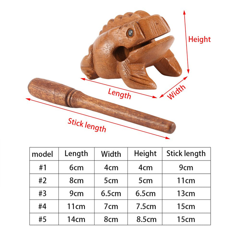 Wood Frog Guiro Rasp Thailand Hand Carved Wooden Frog Guiro Rasp Croaking Sound Toy Musical Instrument Tone Block Natural Finish Five Sizes(#5) #5