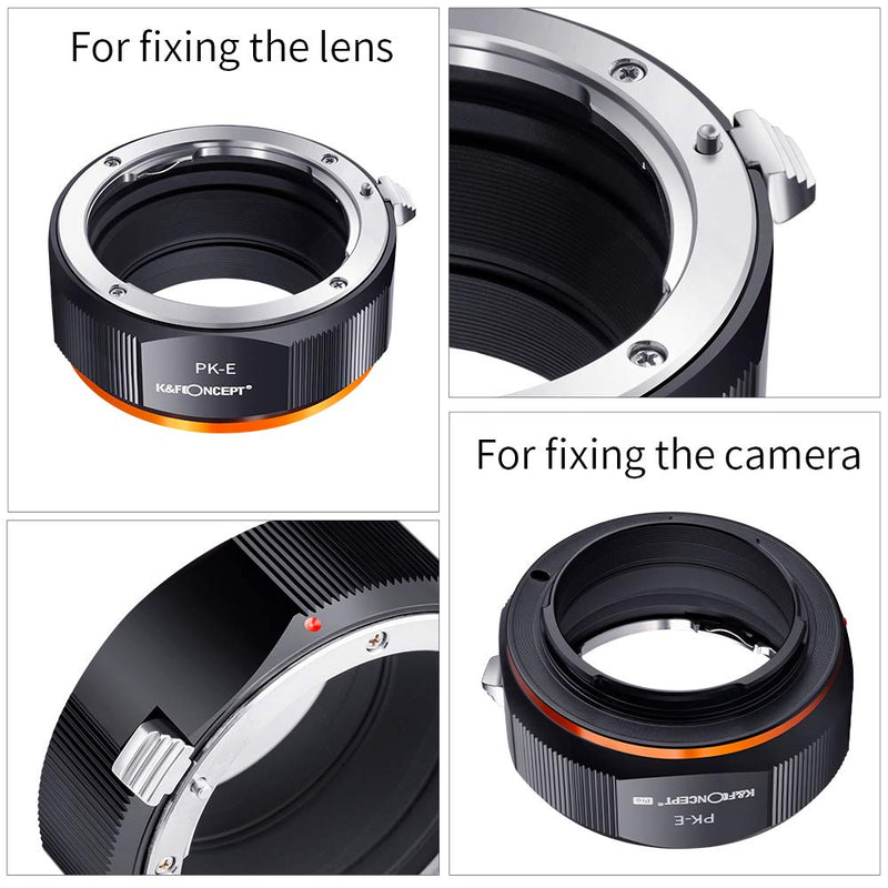 K&F Concept Lens Adapter for PK K Mount Lens to Sony NEX E-Mount with Matting Varnish Design, Compatible with Sony NEX-3 NEX-3C NEX-3N NEX-5 NEX-5C NEX-5N NEX-5R NEX-5T PK-NEX