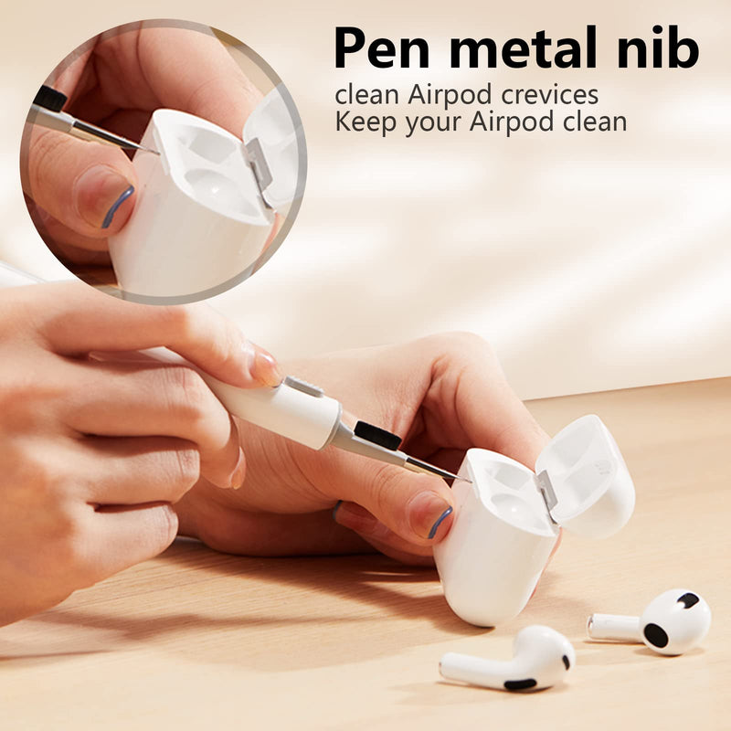 Airpod Cleaner Kit for Airpods Pro, Multi-Function Airpod Cleaning Pen Soft Brush for Bluetooth Earbuds Earphones, Cleaning Kit with Cleaning Putty Clean Cellphones Camera Laptop Cleanning Tools