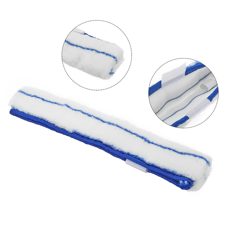 MECCANIXITY Microfiber Scrubber Replacement Head for Window, Glass, Marble Wall, Home, Bathroom, 13.78 Inch, Blue White Pack of 3