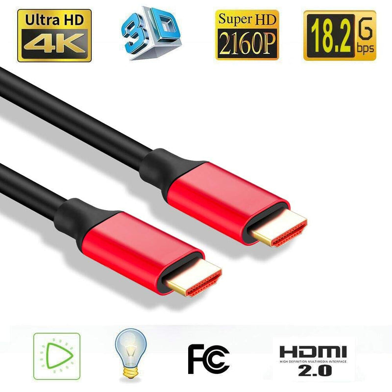 4K HDMI Cable 2ft, HDMI Cord (2 feet HDMI to HDMI, Top Series) Supports (4K@60HZ, 1080p FullHD, UHD, Ultra HD, 3D, High Speed with Ethernet, ARC, PS4, Xbox, HDTV) by XXONE (2ft)