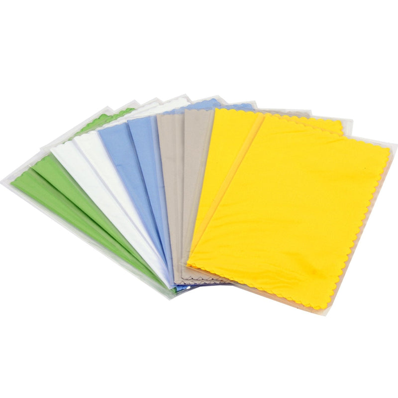 ColorYourLife 10-Pack Microfiber Cleaning Cloths for Smart Phones, Laptops, Tablets, Lenses, LCD Monitor, TV, Camera, Eyeglasses, Optics etc in Retail Packaging - 7x6 inches