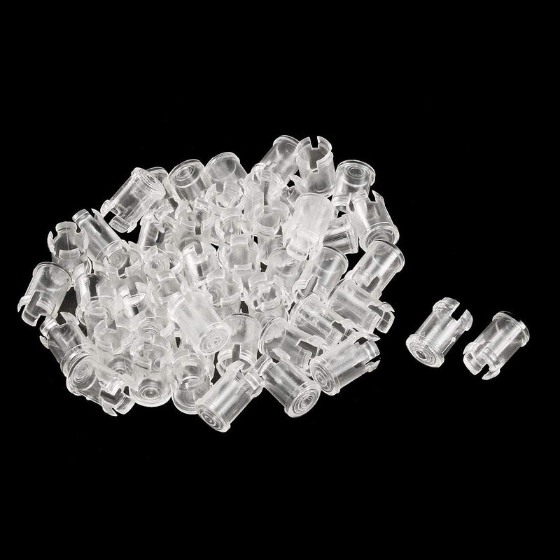 uxcell 50Pcs Lamp Socket Light-emitting Diode Holder Clip Bezel Mount 5mm LED Holders Panel Display Plastic Clear