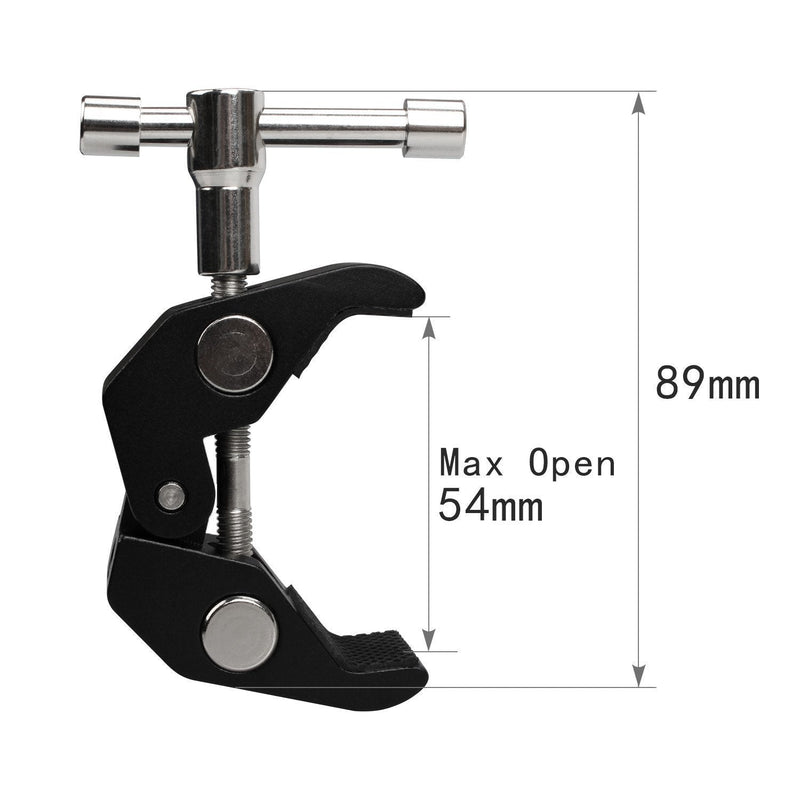 Anwenk 2Pack Super Clamp w/ 1/4"-20 and 3/8"-16 Thread Camera Clamp Mount Crab Clamp for Cameras, Lights, Umbrellas, Hooks, Shelves, Plate Glass, Cross Bars,Photo Accessories and More