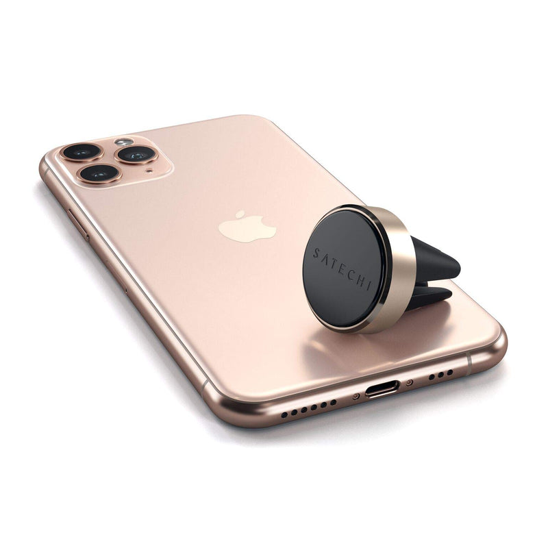 Satechi Air Vent Magnetic Aluminum Car Mount Holder - Compatible with iPhone 11 Pro Max/11 Pro/11, XS Max/XS/XR/X, Samsung Galaxy S10 Plus/S10, Nexus 5X/6P (Gold) Gold