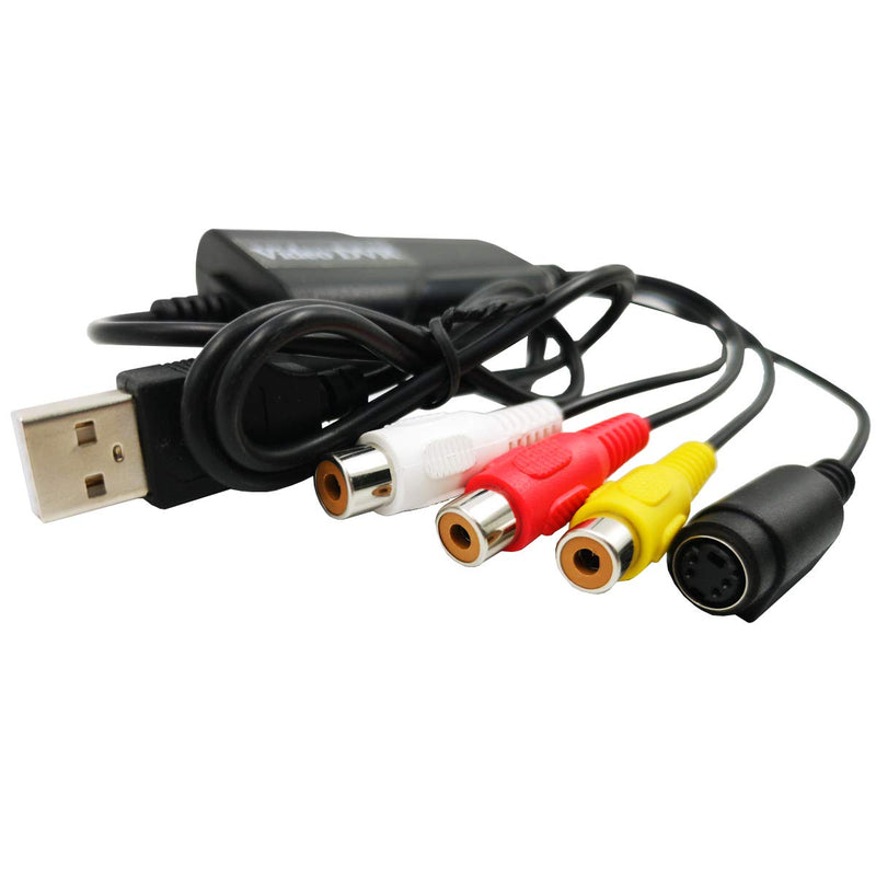 HDSUNWSTD Portable USB 2.0 AV/RCA Composite and S-Video Audio Video Capture Card Adapter VHS DVD