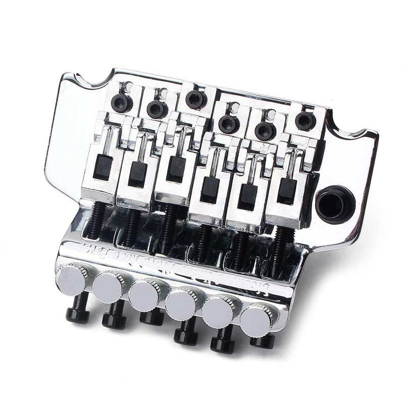 Alnicov Double Locking Tremolo Bridge Guitar System,6 String Guitar Double Locking Tremolo Guitar Bridge Parts for Electric Left handed Guitar Chrome