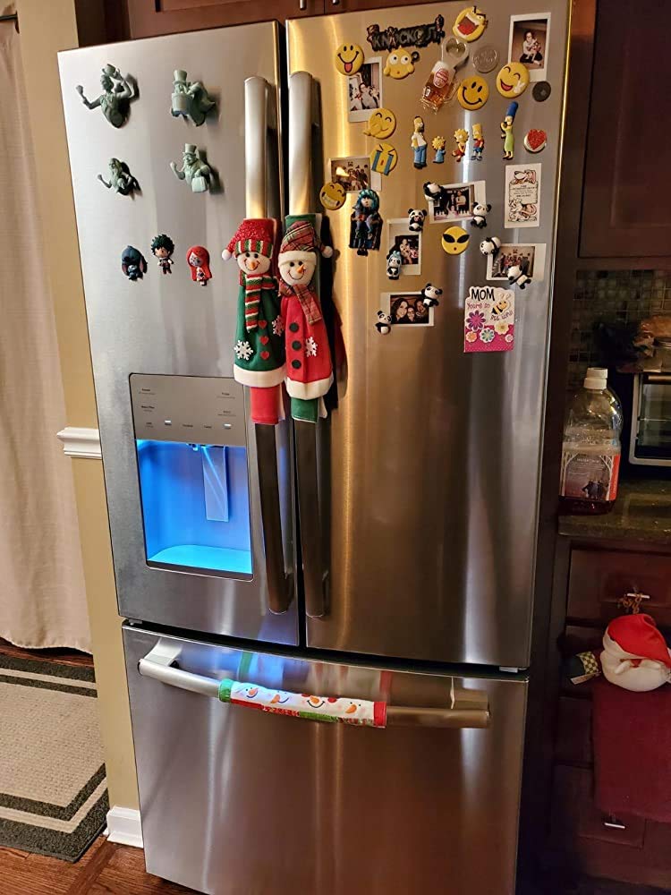 ENTHUR Refrigerator Door Handle Covers,Cute Snowman Kitchen Appliance Handle Covers Idea for Christmas Decoration -Set of 3