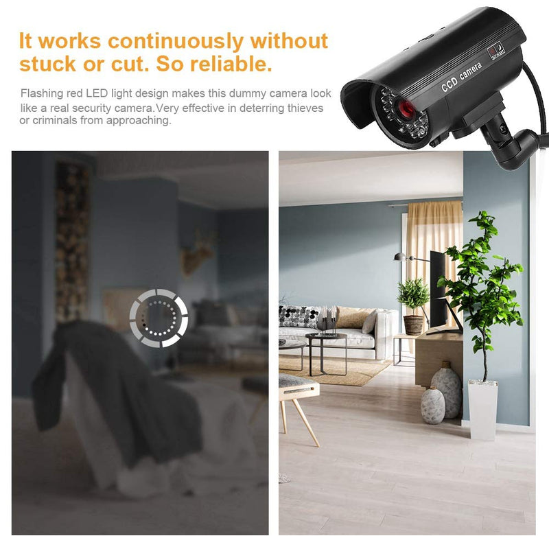 Dummy Camera Surveillance Cameras with Flashing LED Simulation Realistic Camera Fake CCTV